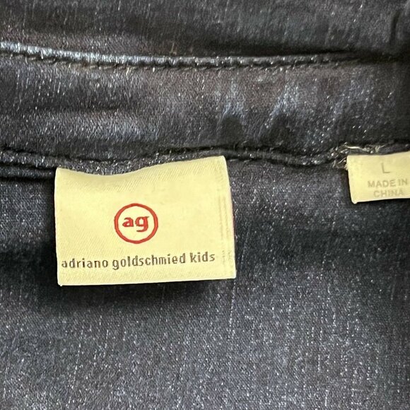 AG Adriano Goldschmied Kids Girls Size L Snap Button Raw Hem Denim Dress - Picture 5 of 5